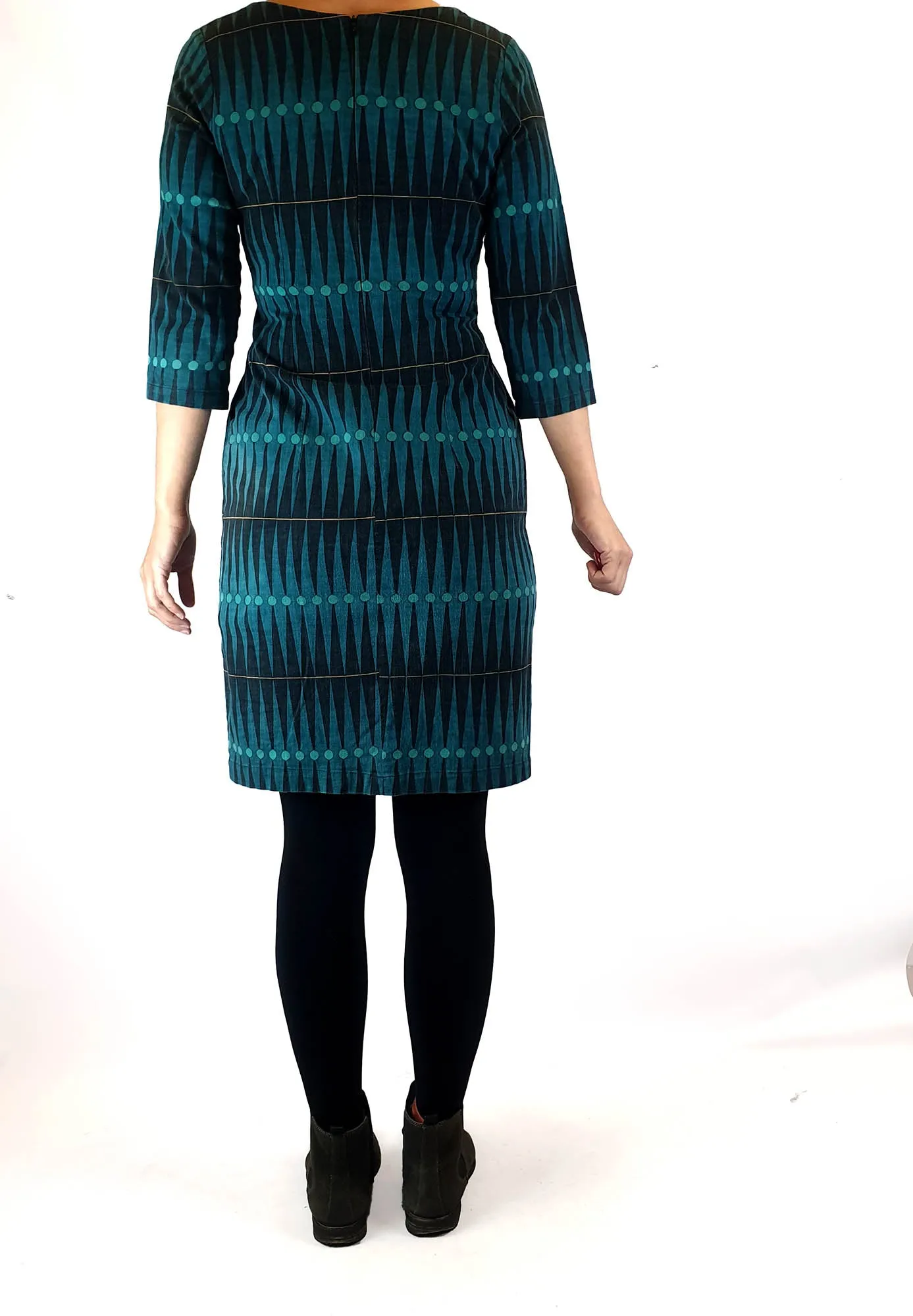 Frock Me Out green and black cotton half sleeve dress size 8