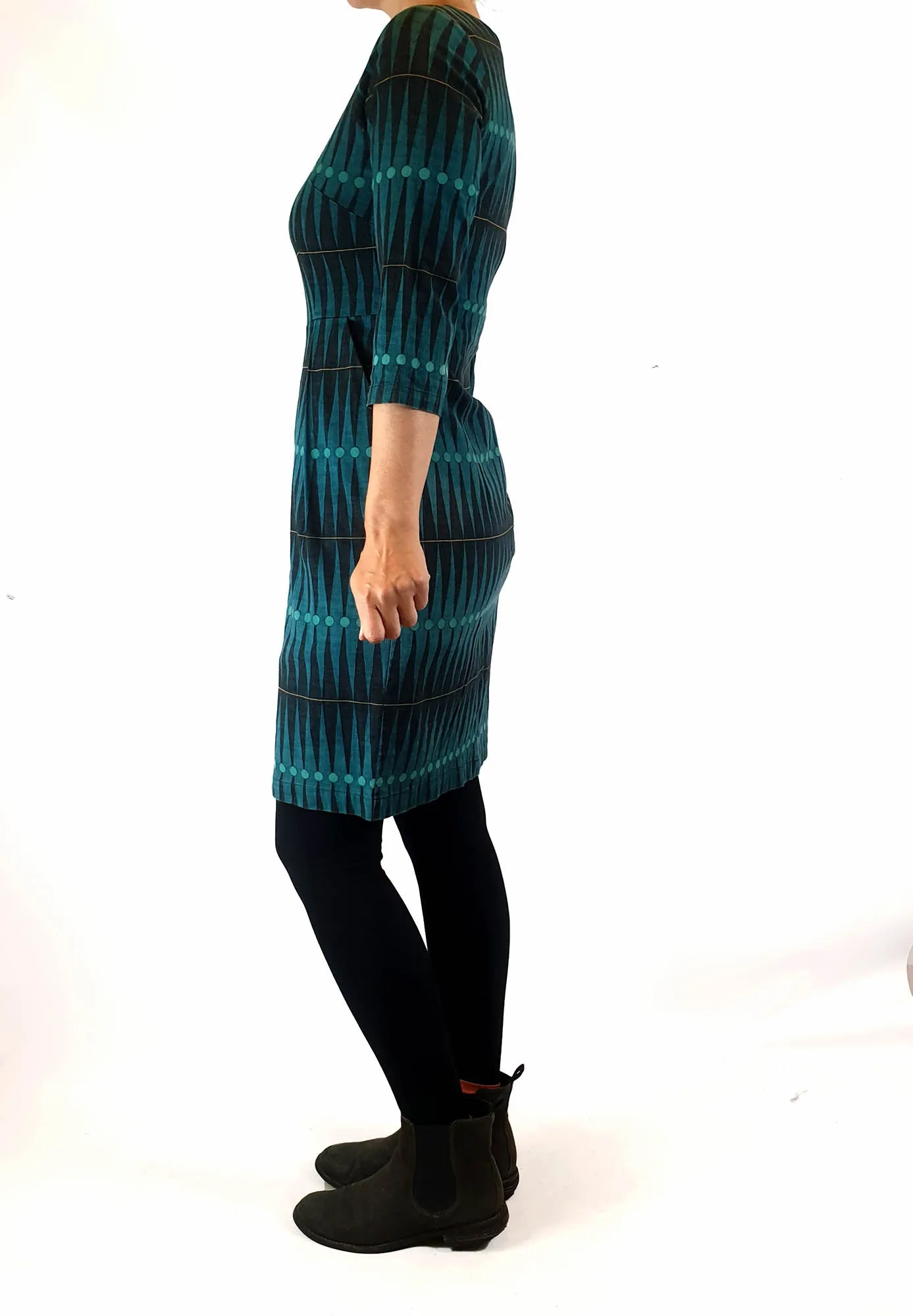 Frock Me Out green and black cotton half sleeve dress size 8