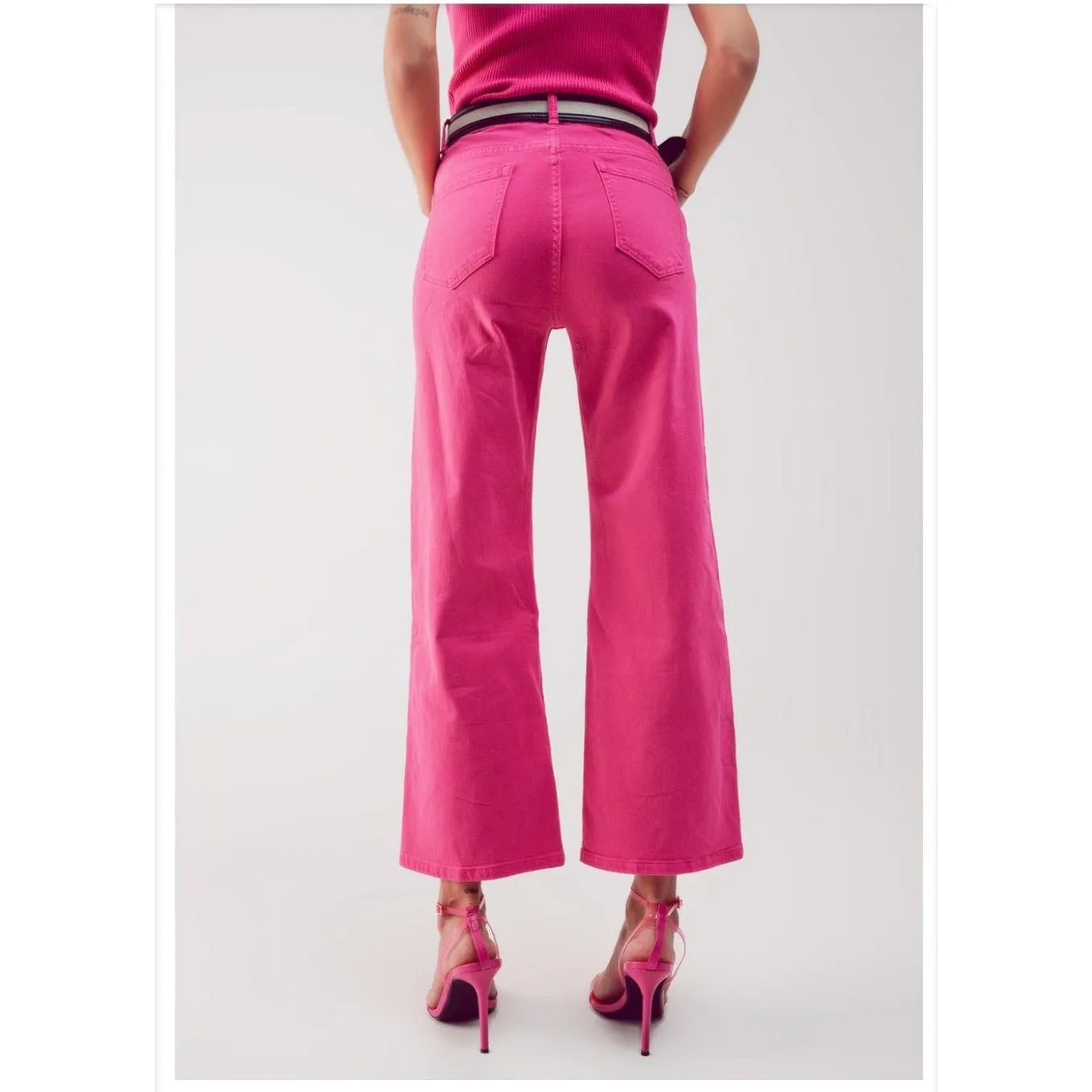 Fuschia Wide Leg Jeans
