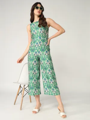 Fusion Ikat Printed Sleeveless Jumpsuit (Set Of 1)