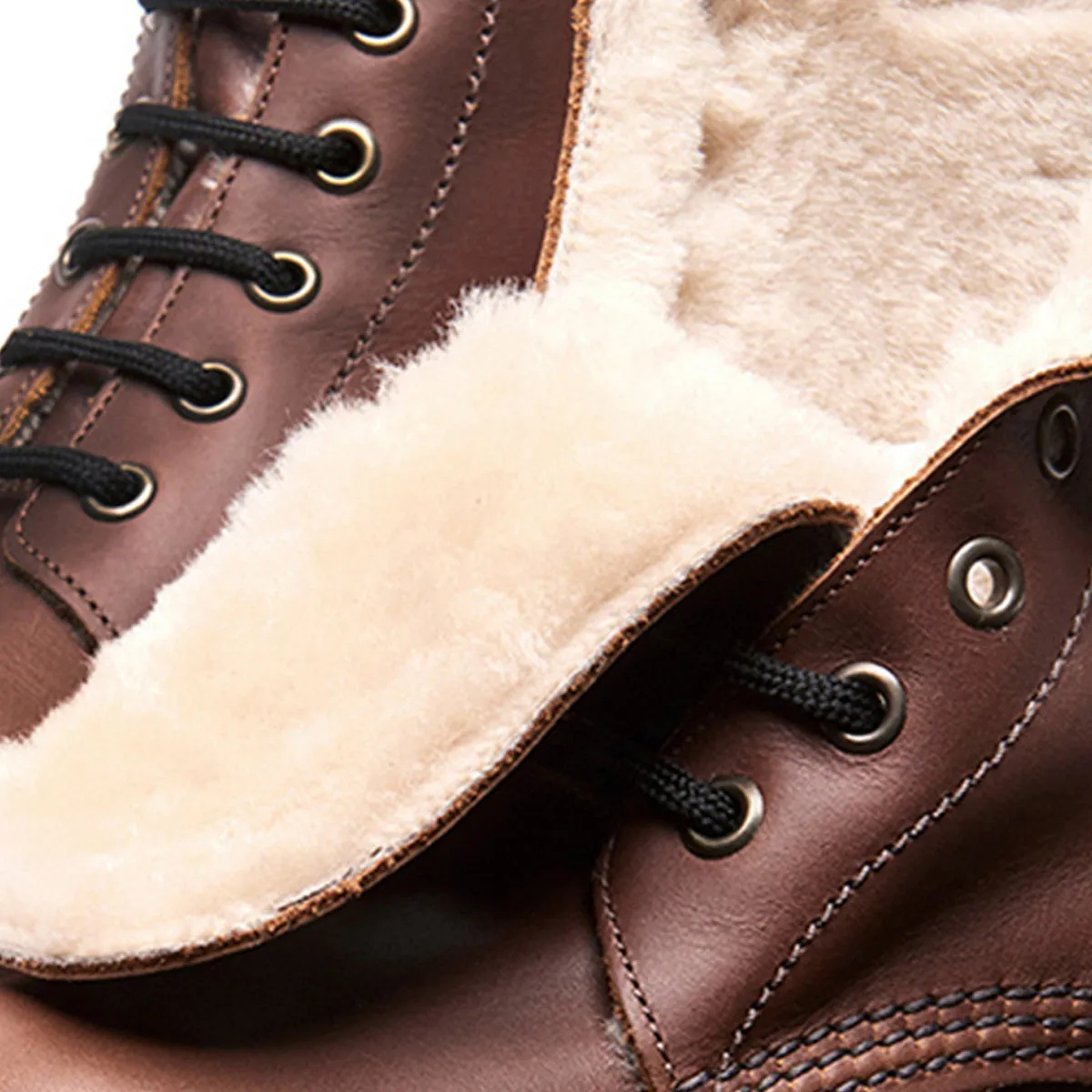 Gaucho Crazy Horse Shearling Lined 8 Eye Derby Boot