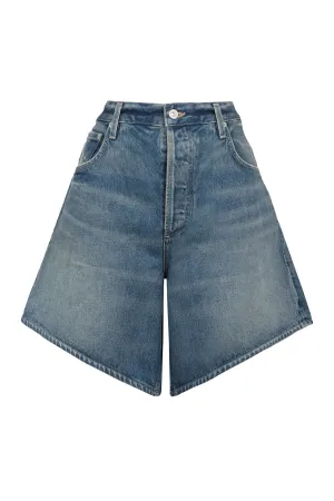 Gaucho denim bermuda shorts