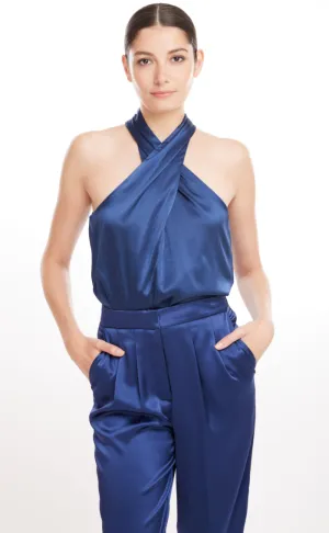 Generation Love - Women - Navy Wisteria Halter Blouse