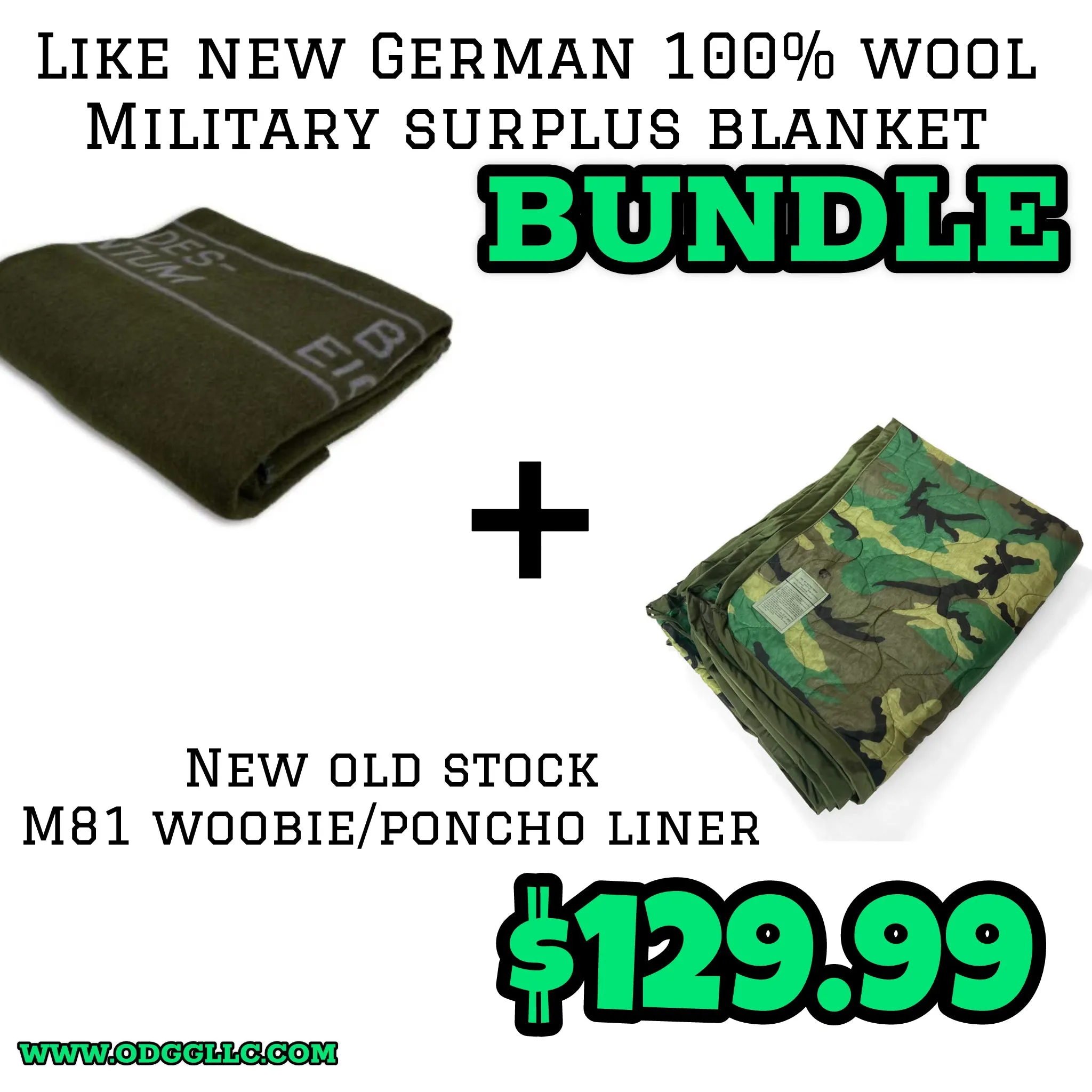 German Military 100% Wool Blankets (Bundeseigentum)