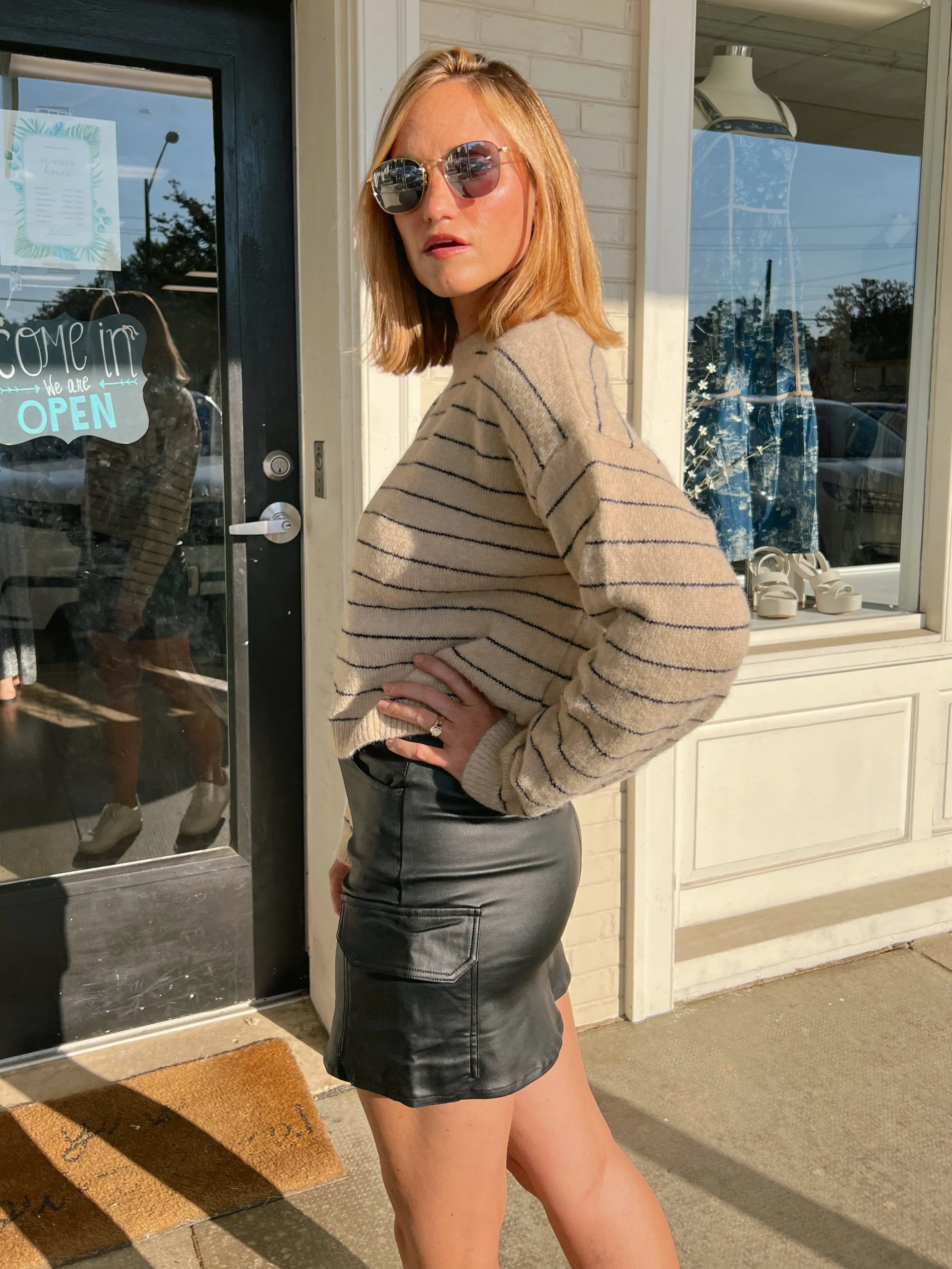 Girl On Fire Faux Leather Mini Skirt