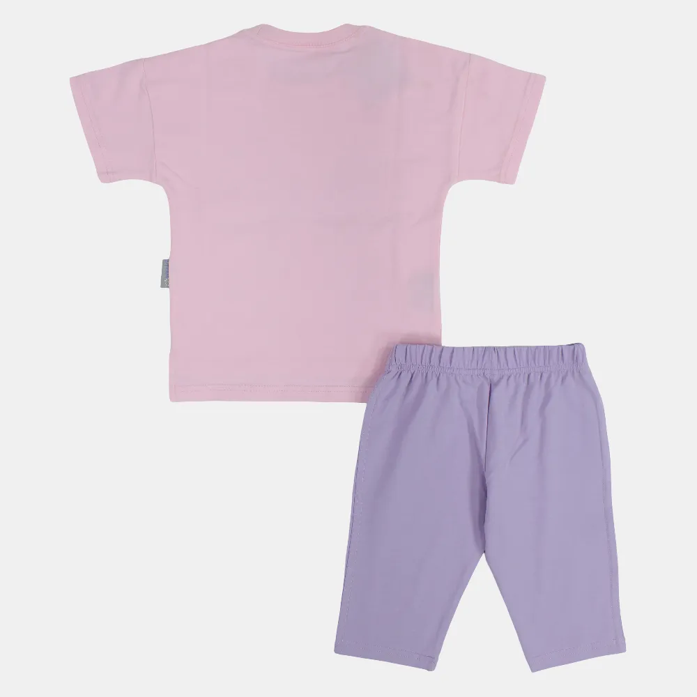 Girls Cotton Pajama Set – Bow Design