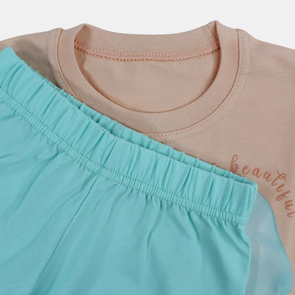 Girls Cotton Pajama Set – Bow Design