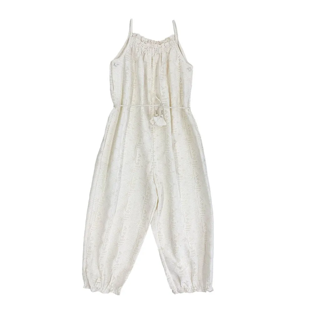 Girls Lotus Jumpsuit - Cream