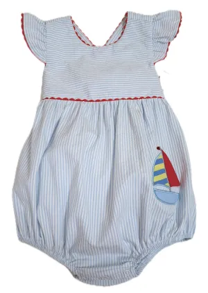 Girl's "Sailboat" Applique Romper