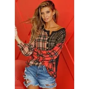 Glad To Be Me Plaid Top