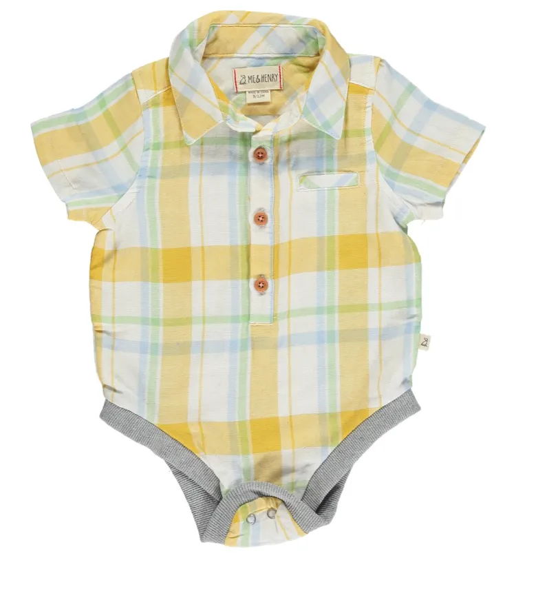 Gold Plaid Onesie