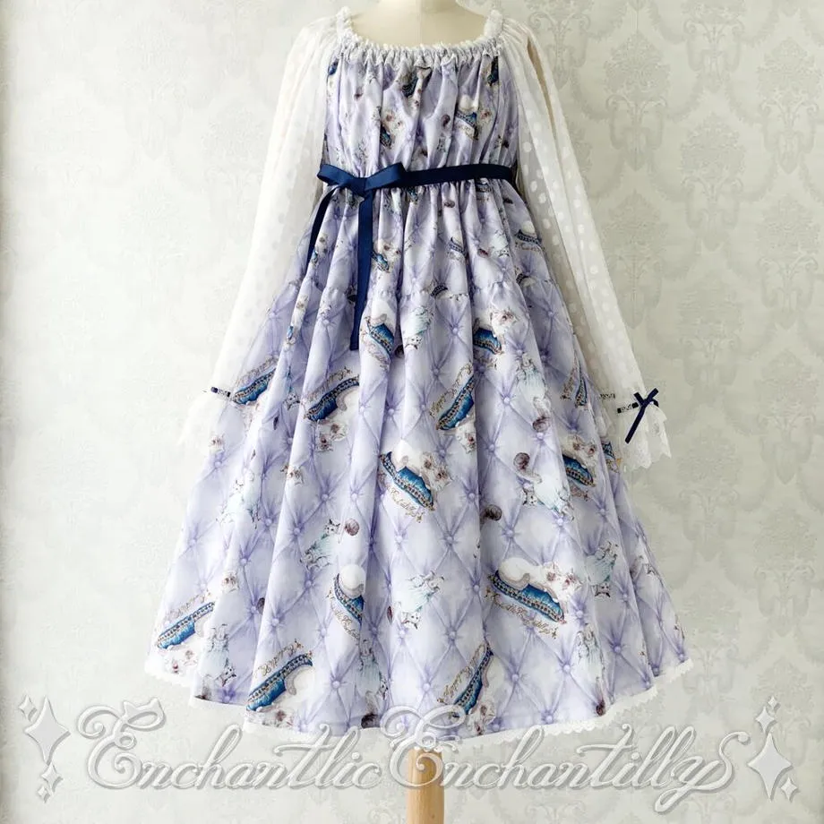 Good Night Cat Romantic Sleeve Dress