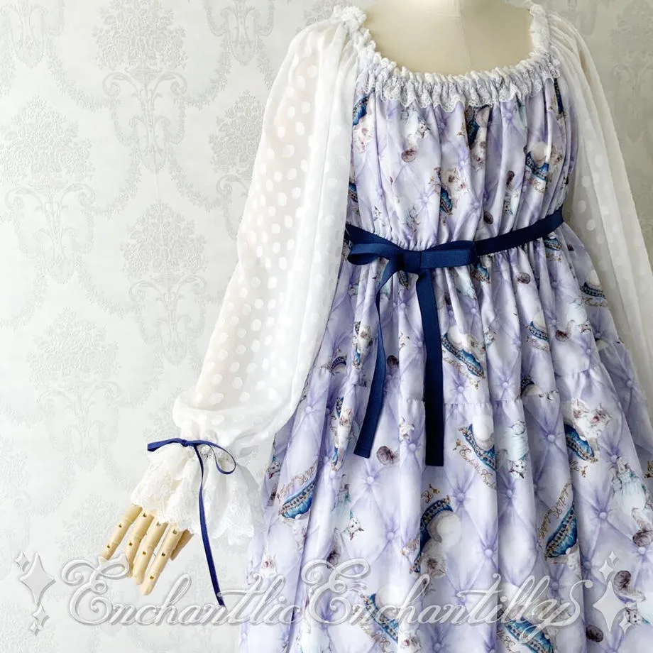 Good Night Cat Romantic Sleeve Dress