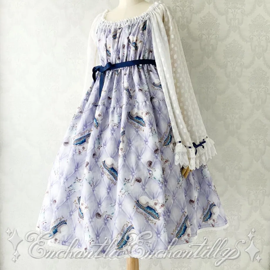Good Night Cat Romantic Sleeve Dress