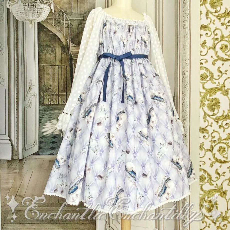 Good Night Cat Romantic Sleeve Dress