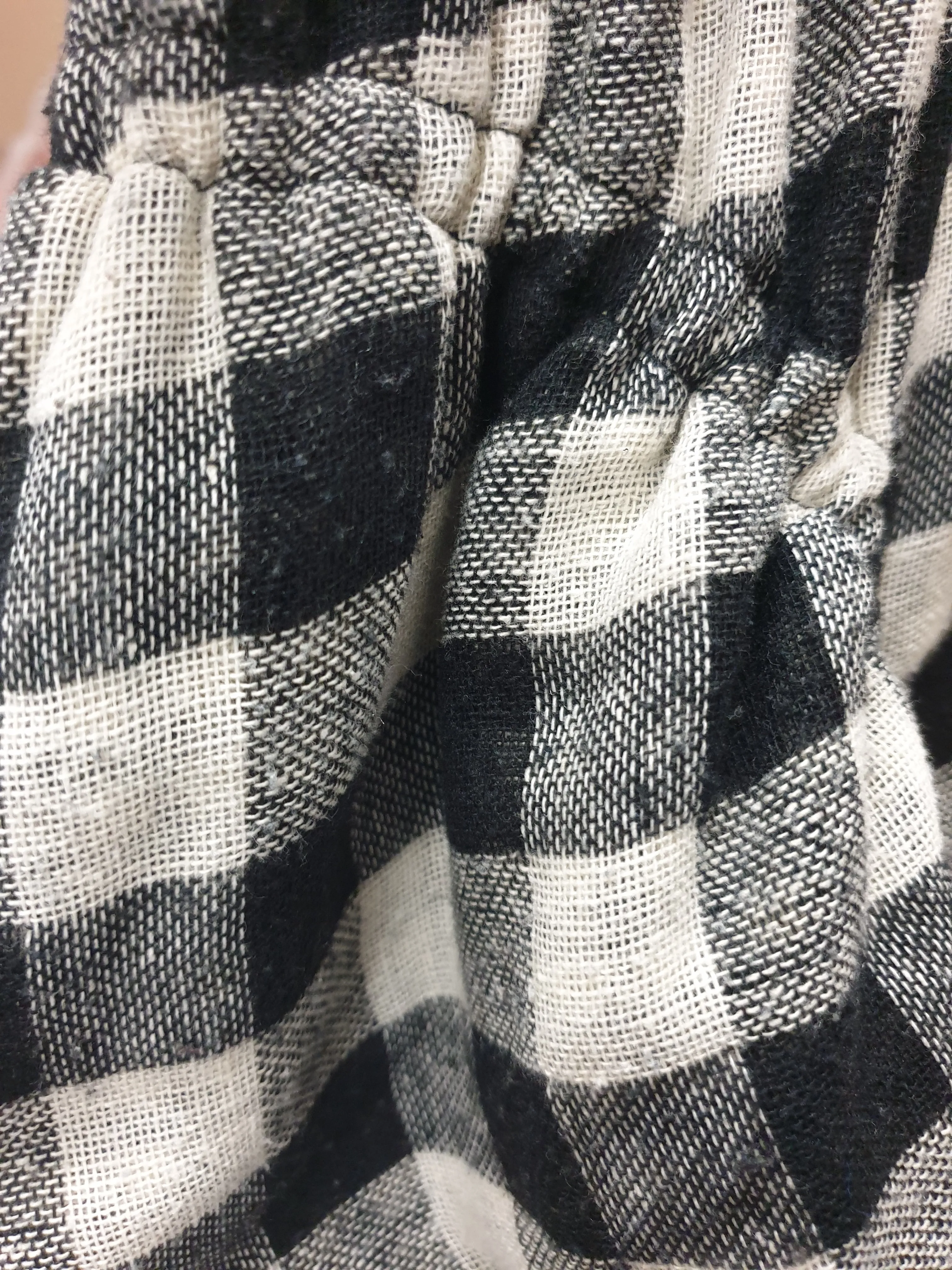 Gorman black and white linen-cotton check print dress size 8