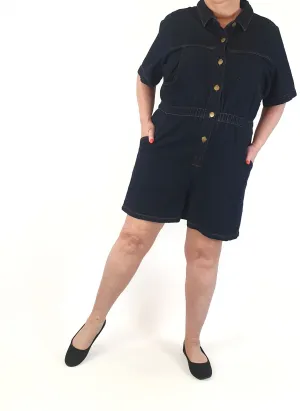 Gorman dark denim half sleeve playsuit size 18 (Summer 2023)