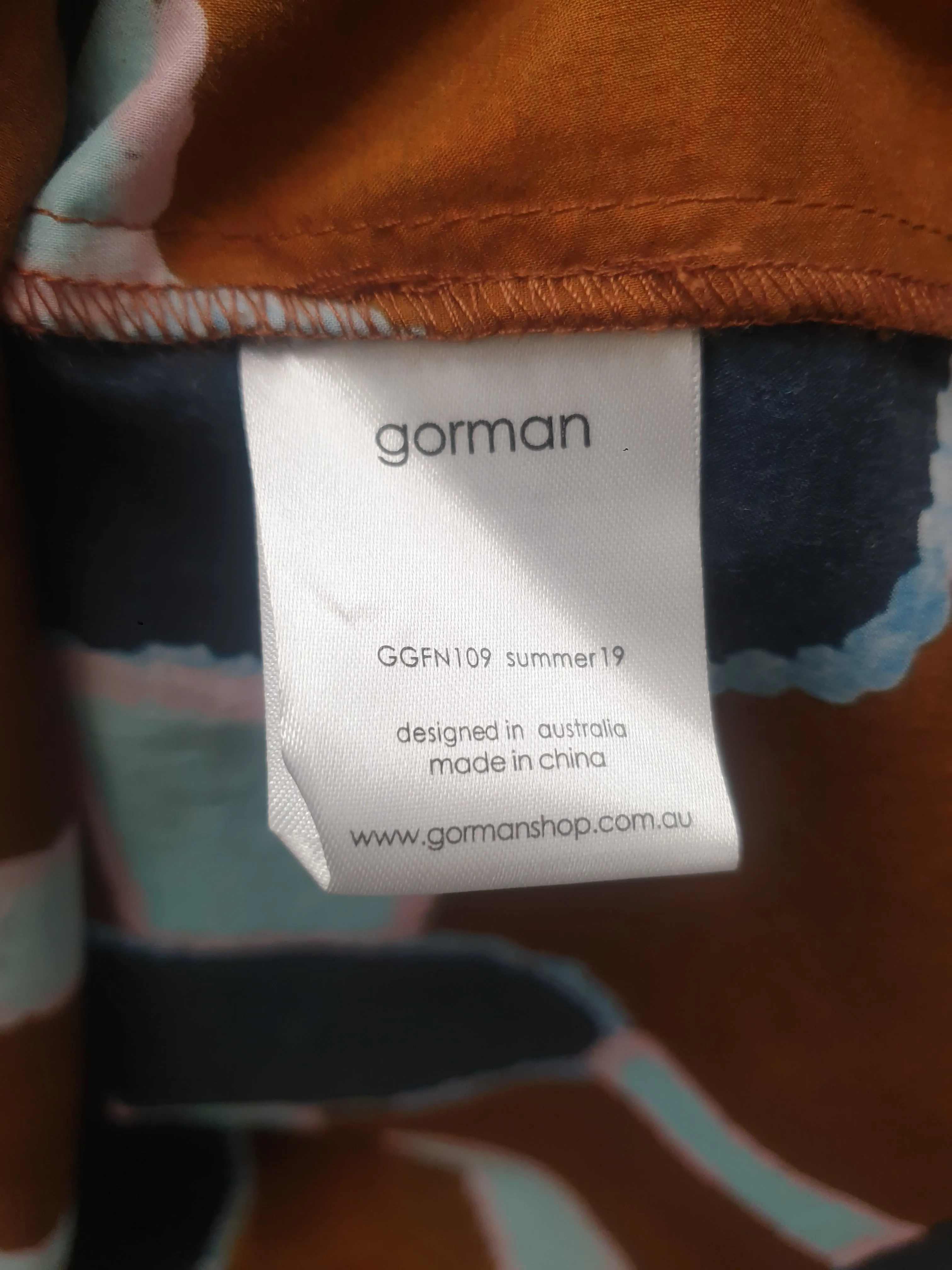 Gorman   Mangkaja earthy toned half sleeve dress size 14