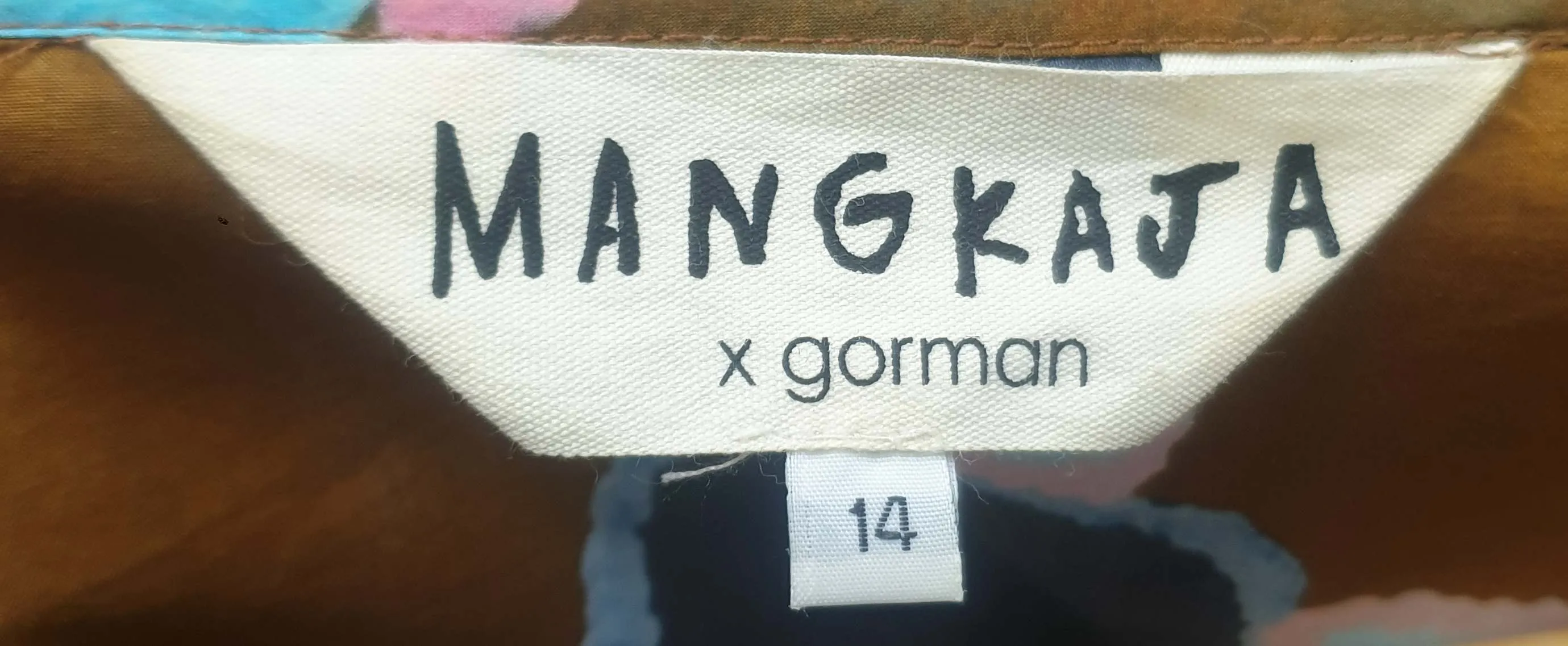 Gorman   Mangkaja earthy toned half sleeve dress size 14