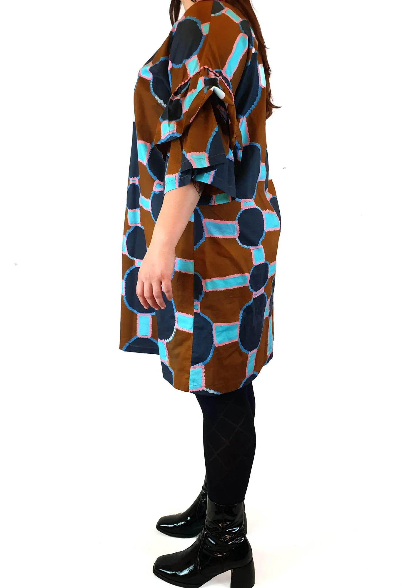 Gorman   Mangkaja earthy toned half sleeve dress size 14