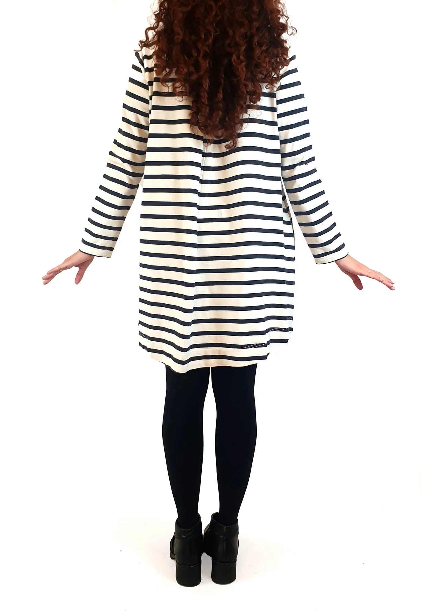 Gorman navy and white striped long sleeve dress size 10