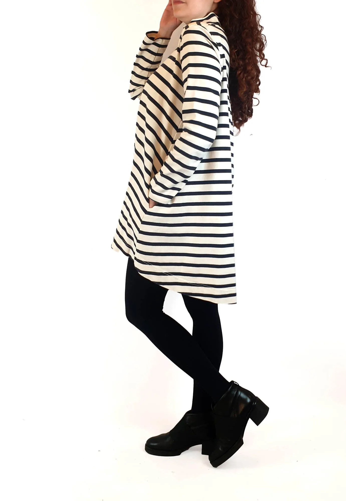 Gorman navy and white striped long sleeve dress size 10