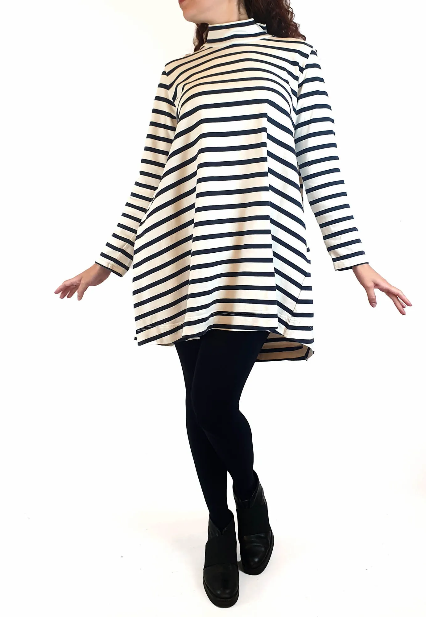 Gorman navy and white striped long sleeve dress size 10