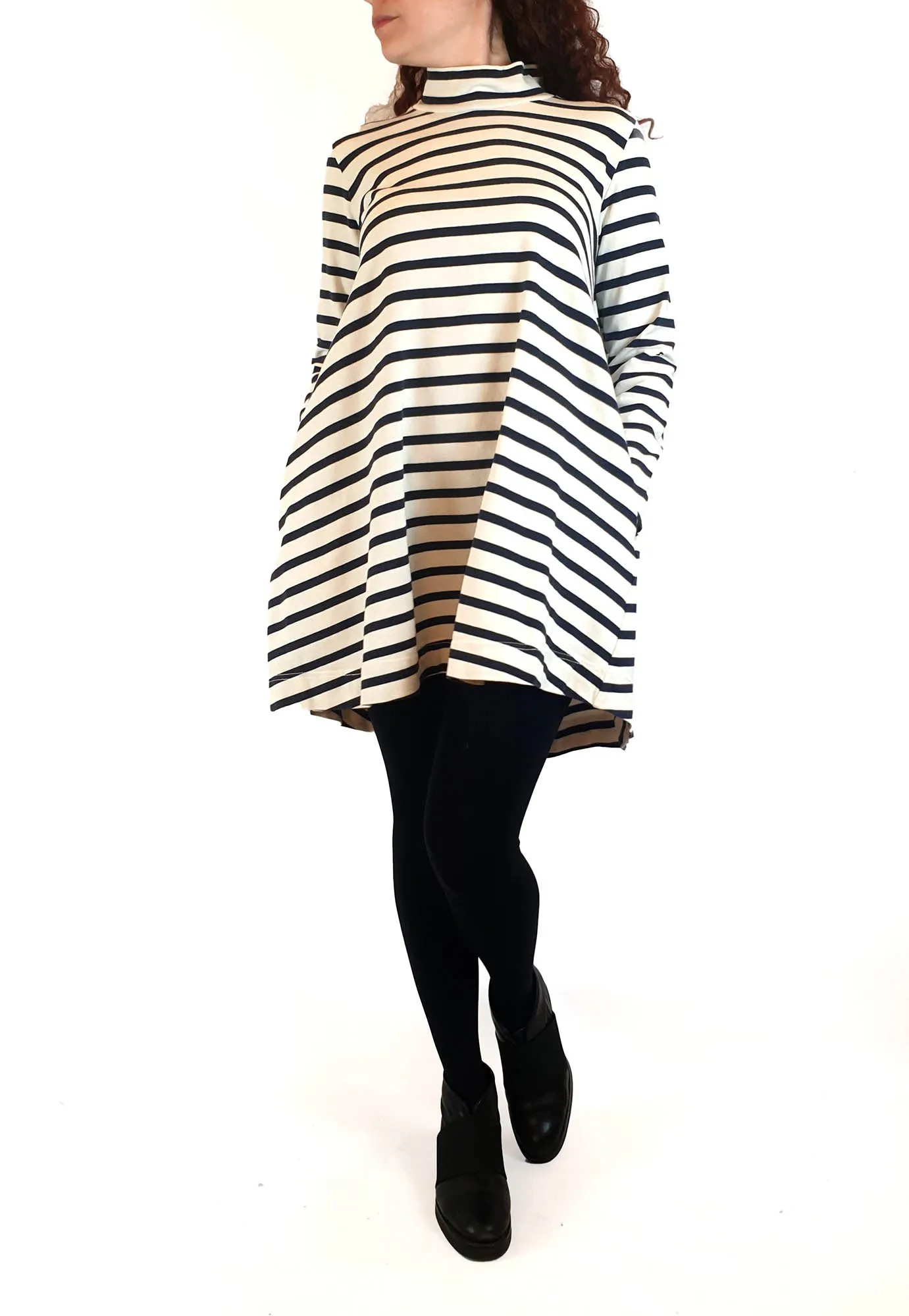 Gorman navy and white striped long sleeve dress size 10