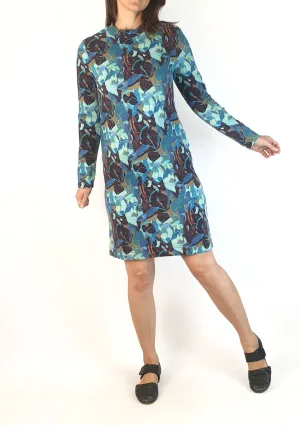 Gorman   Rebekah Callaghan blue print long sleeve dress size 8