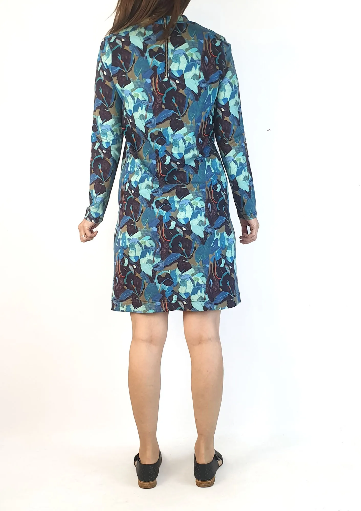 Gorman   Rebekah Callaghan blue print long sleeve dress size 8