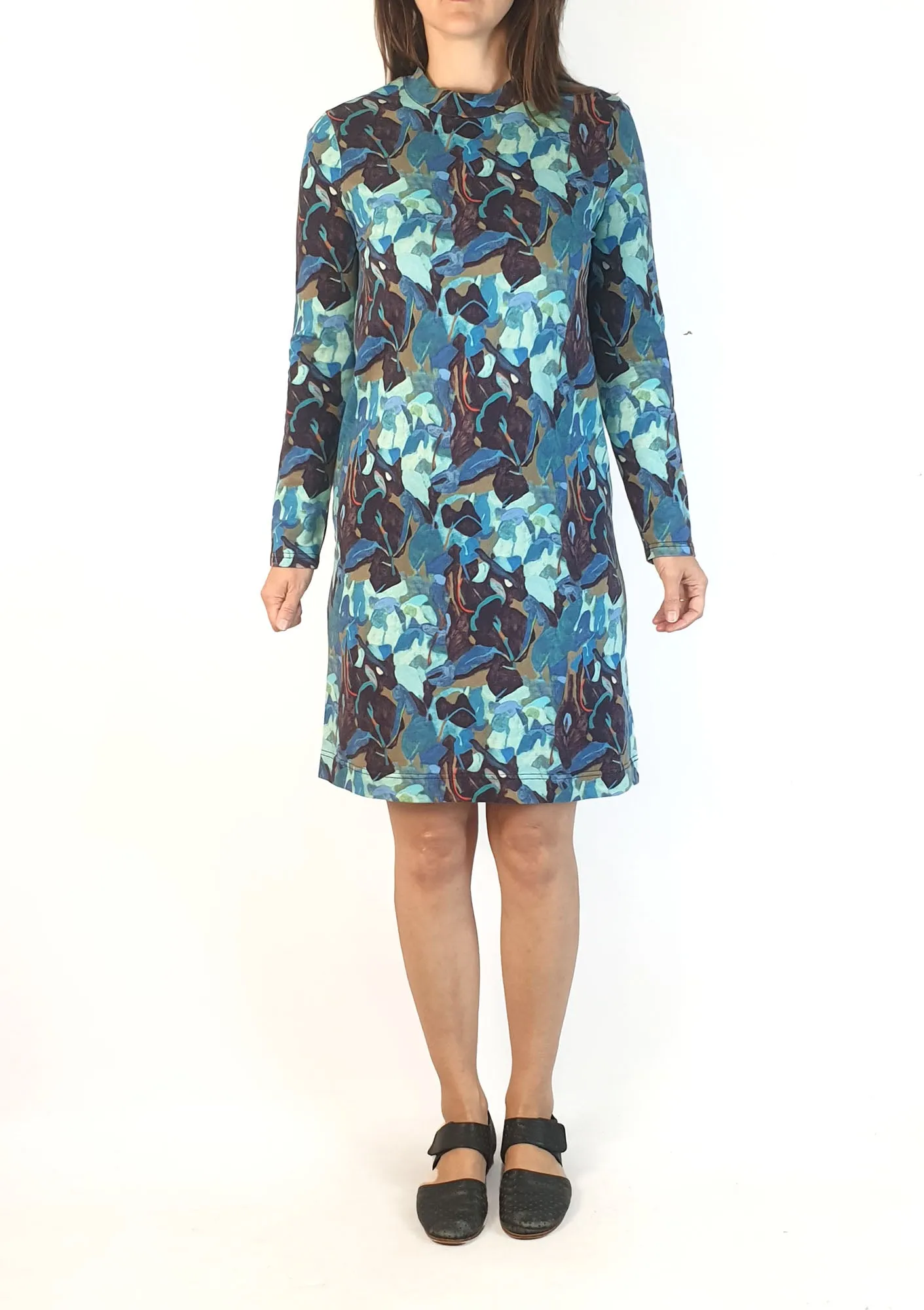 Gorman   Rebekah Callaghan blue print long sleeve dress size 8