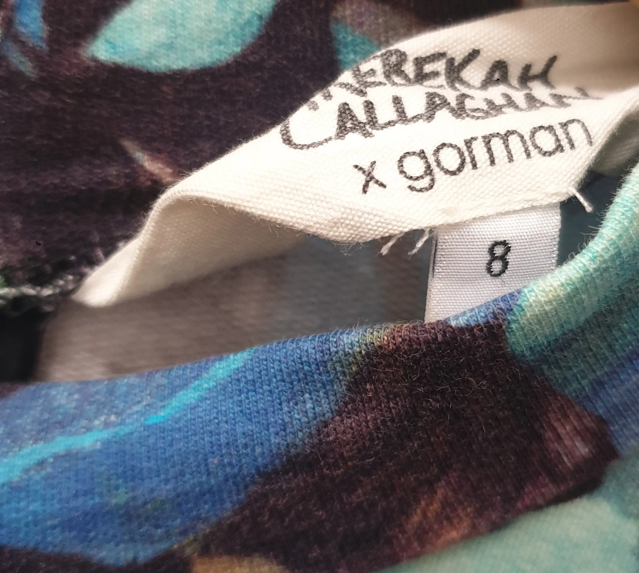 Gorman   Rebekah Callaghan blue print long sleeve dress size 8