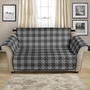 Gray Buffalo Plaid Loveseat Cover Sofa Couch Protector 54" Seat Width