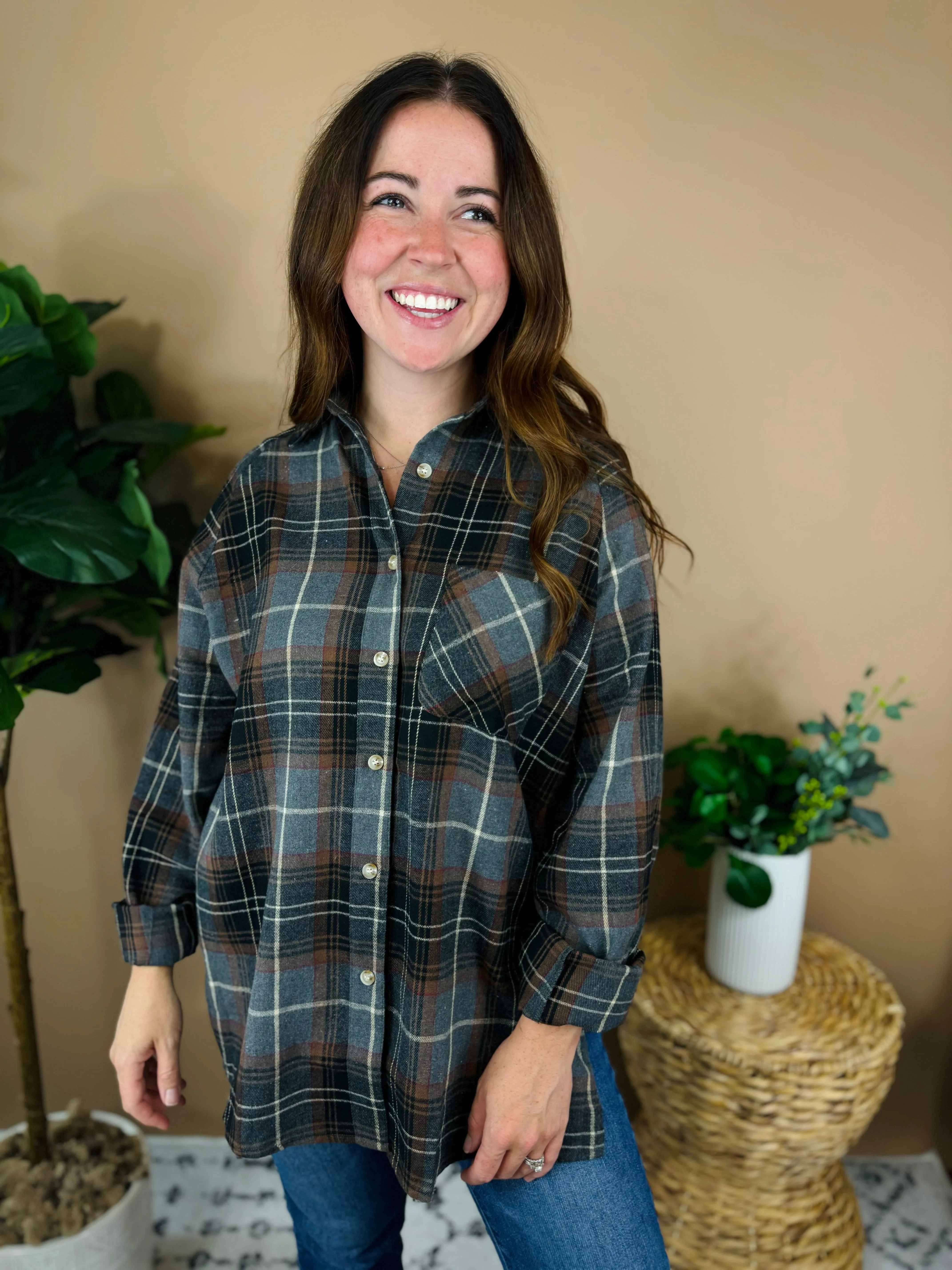 Gray Easy Choice Plaid Flannel