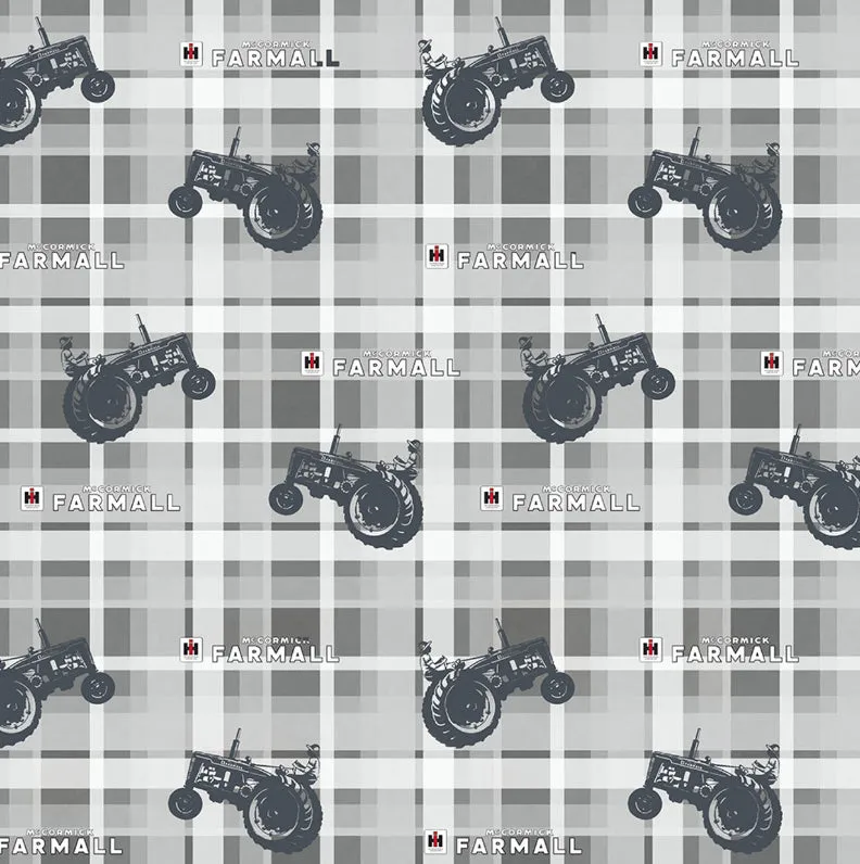 Gray Farmall Plaid Cotton A/O - 15 Yd Bolt - 10294-GRAY