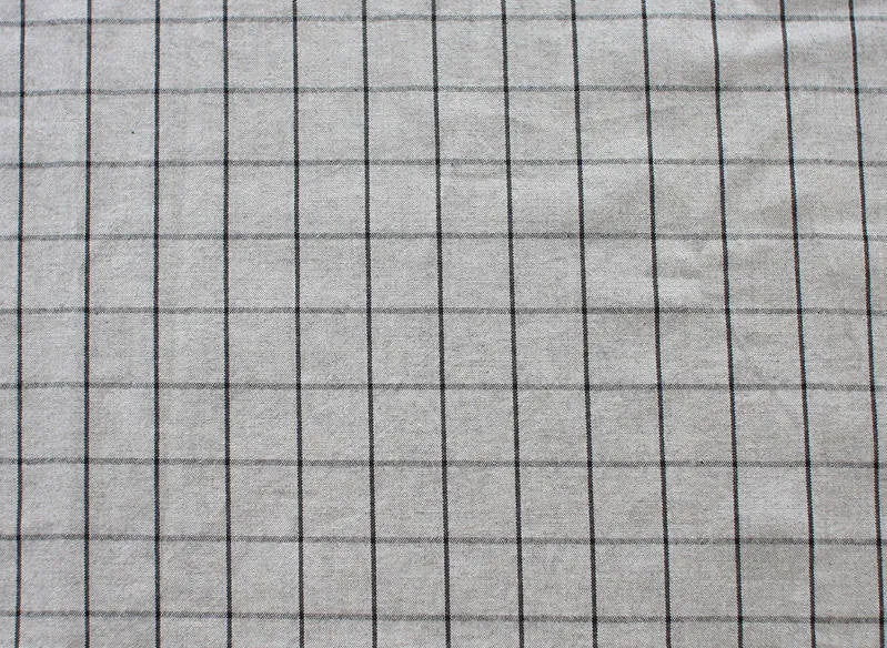 Gray Plaid Cotton Fabric, Yarn Dyed Fabric, Wide Fabric - 63 Inches Wide - Fabric By the Yard 99306
