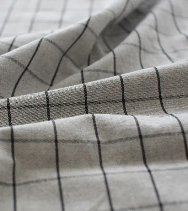 Gray Plaid Cotton Fabric, Yarn Dyed Fabric, Wide Fabric - 63 Inches Wide - Fabric By the Yard 99306