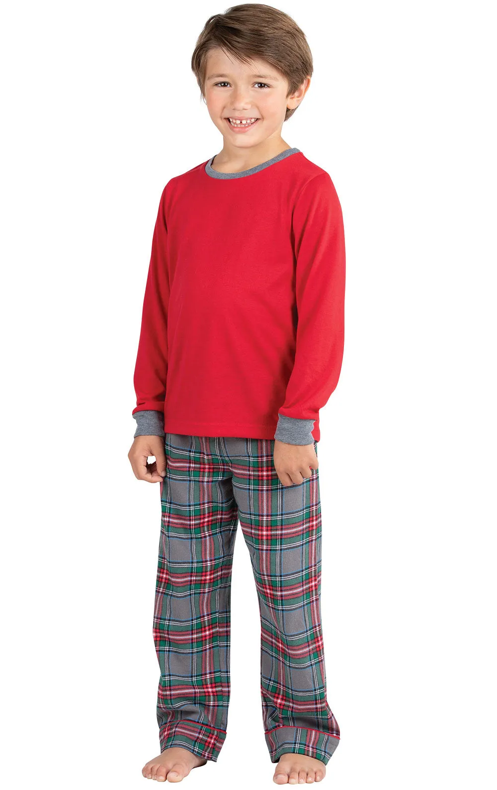 Gray Plaid Matching Family Pajamas