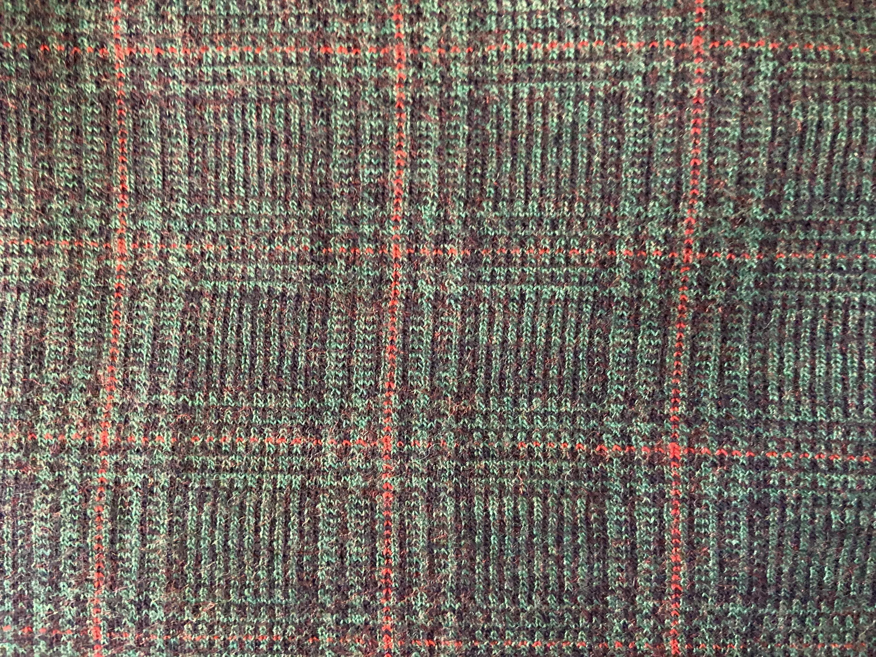 Green and Red Plaid Wool
