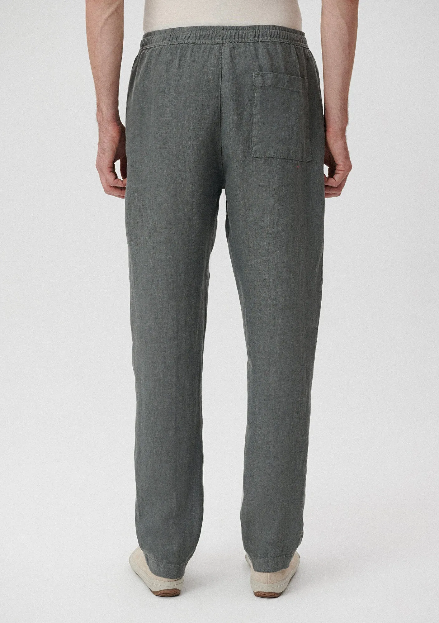 Green Linen Jogger Pants