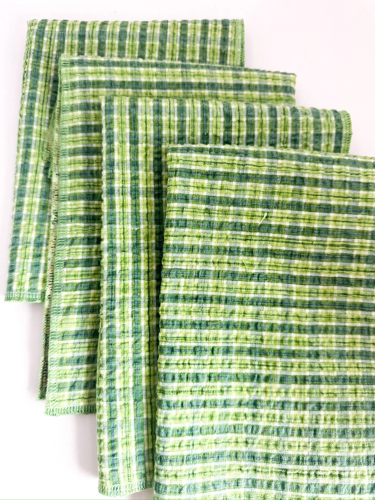 Green Plaid and Vintage Inspired Sunflower Reversible Napkins