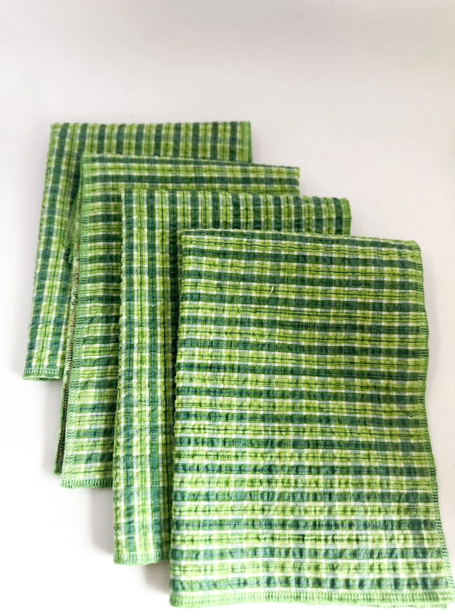 Green Plaid and Vintage Inspired Sunflower Reversible Napkins