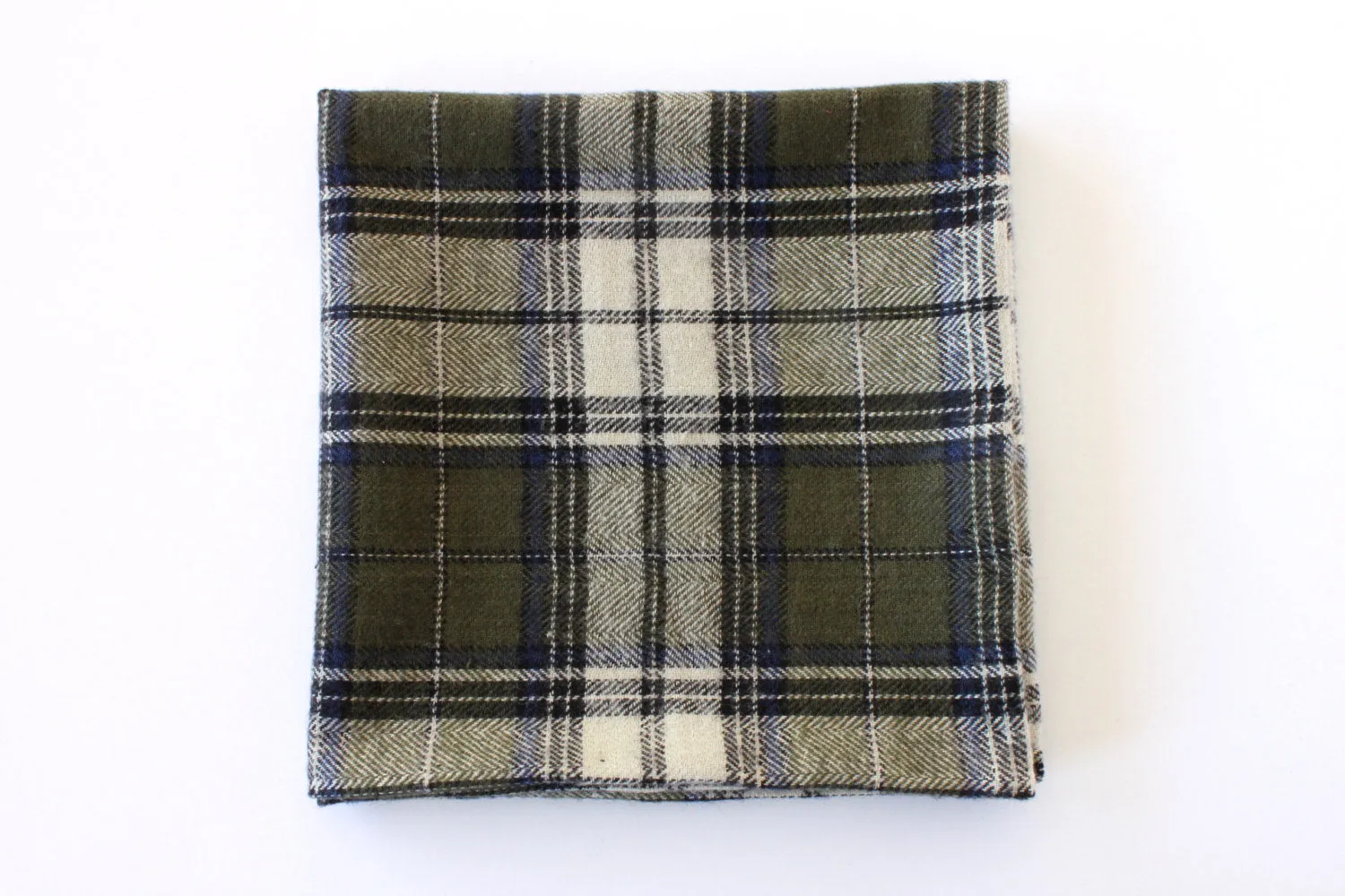 Green Plaid Pocket Square