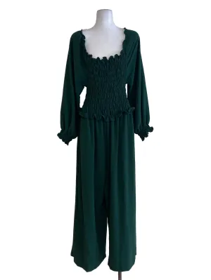 Green Textured Jumpsuits