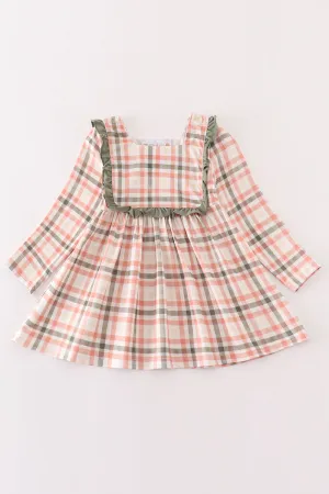 Green Watercolor Plaid Girl Top