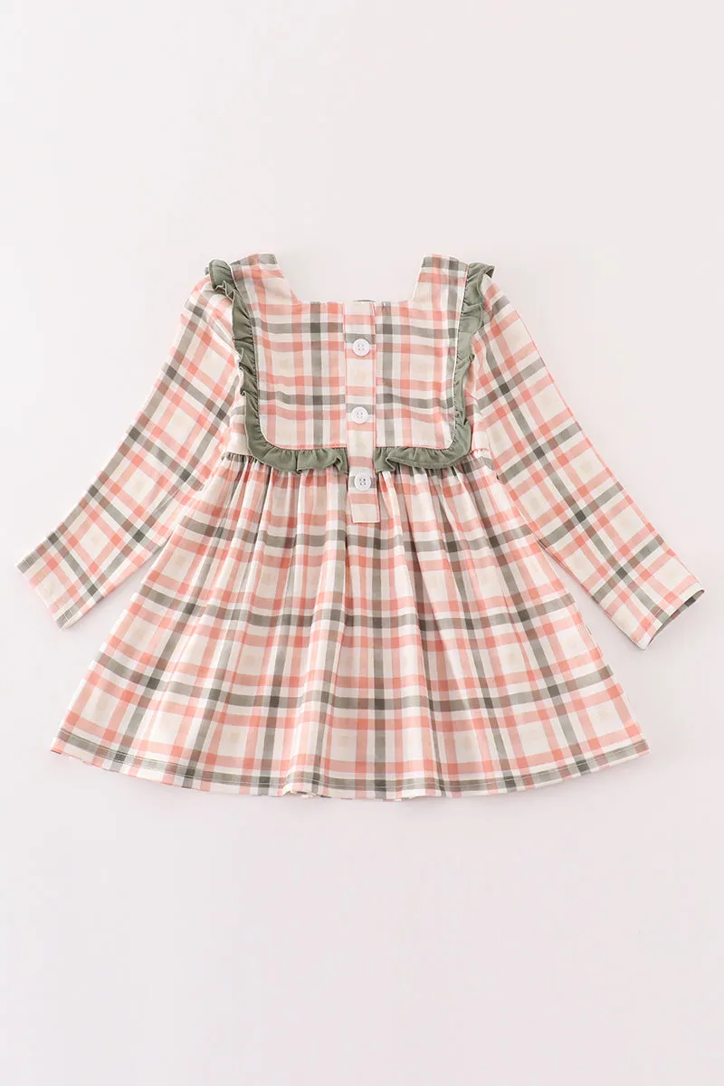 Green Watercolor Plaid Girl Top