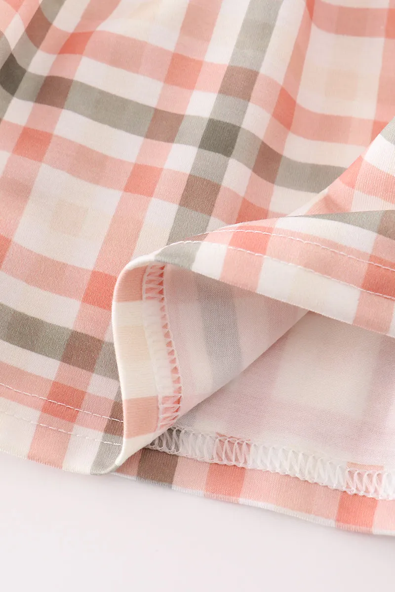 Green Watercolor Plaid Girl Top