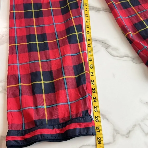 Gretchen Scott PJ SET Plaidy Cooper 💯 cotton size M