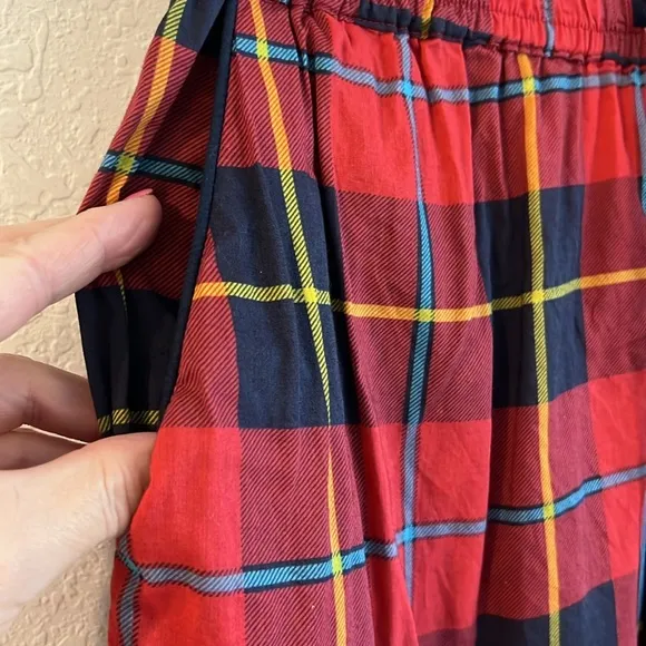 Gretchen Scott PJ SET Plaidy Cooper 💯 cotton size M