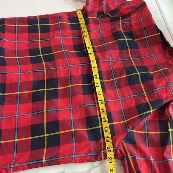 Gretchen Scott PJ SET Plaidy Cooper 💯 cotton size M